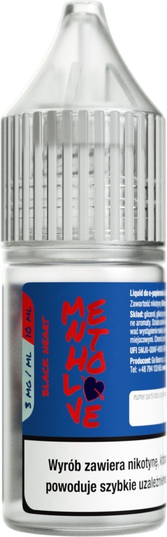 Liquid Mentholove Nicotine - Black Heart 3mg