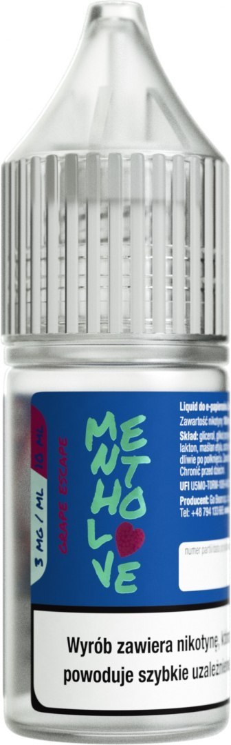 Liquid Mentholove Nicotine - Grape Escape 3mg