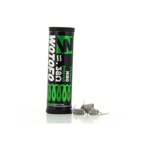 Wotofo - N80 Dual Core Fused Clapton Prebuilt Coil - 2*26+40 0.38ohm (5szt) Wotofo - N80 Dual Core Fused Clapton Prebuilt Coil - 2*26+40 0.38ohm (5szt)