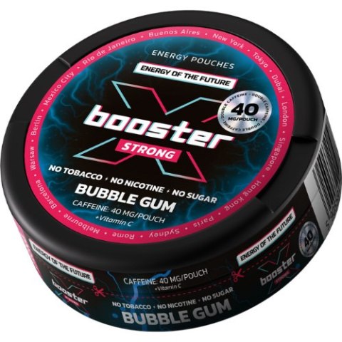 Woreczki kofeinowe X-BOOSTER Bubble Gum 40mg Woreczki kofeinowe X-BOOSTER Bubble Gum 40mg
