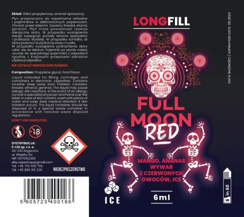 Longfill Full Moon 6/60 ml - Red Longfill Full Moon 6/60 ml - Red