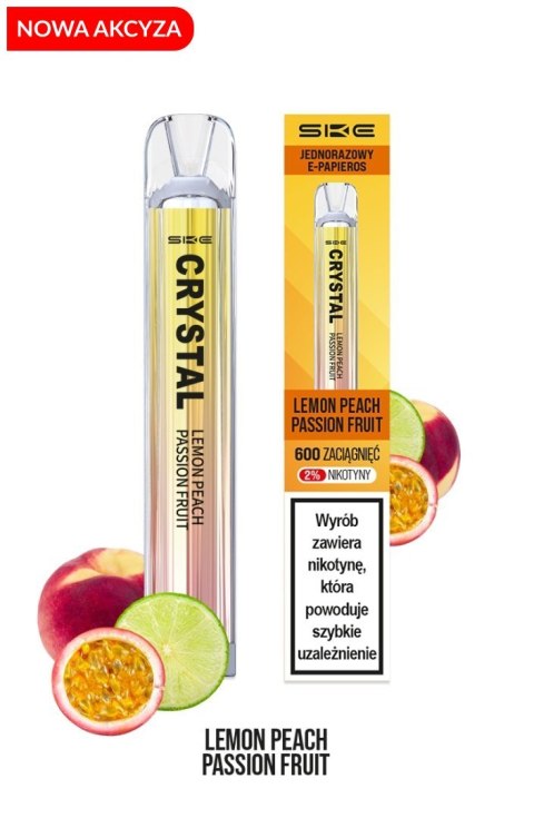*NOWA AKCYZA* SKE Crystal - Lemon Peach Passion Fruit 600 puffs 20 mg *NOWA AKCYZA* SKE Crystal - Lemon Peach Passion Fruit 600 puffs 20 mg