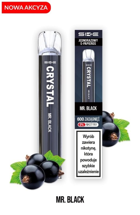 *NOWA AKCYZA* SKE Crystal - Mr. Black 600 puffs 20 mg *NOWA AKCYZA* SKE Crystal - Mr. Black 600 puffs 20 mg