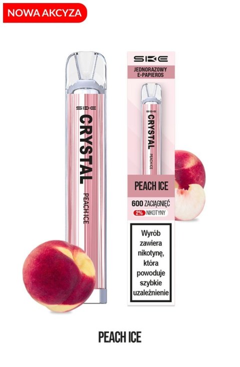 *NOWA AKCYZA* SKE Crystal - Peach Ice 600 puffs 20 mg *NOWA AKCYZA* SKE Crystal - Peach Ice 600 puffs 20 mg