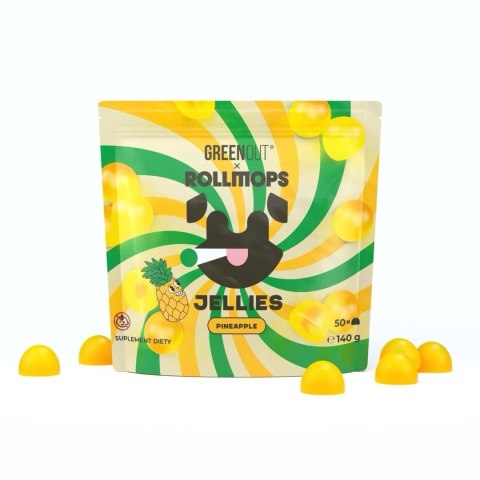 Żelki Konopne Green Out x RollMops - Pineapple