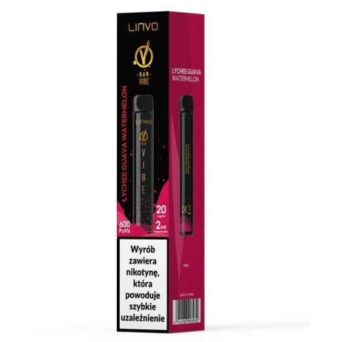 VBar Vibe - Lychee Guyava Watermelon - 20mg - 600 puffs (A25)