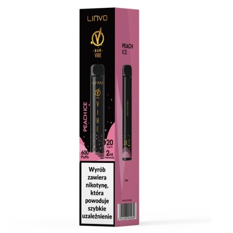 VBar Vibe - Peach Ice - 20mg - 600 puffs (A25) VBar Vibe - Peach Ice - 20mg - 600 puffs (A25)