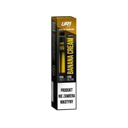 E-Inhalator Jednorazowy UR1 Vape 1800 puffs - Banana Cream 0mg (A25)