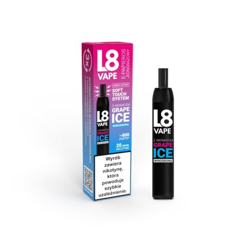 L8 Vape 800puff 20mg - Grape Ice (A25) L8 Vape 800puff 20mg - Grape Ice (A25)