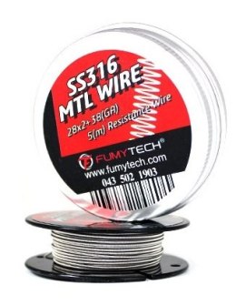 Drut Bobine Fused Clapton SS316 MTL (28x2Ga+38Ga 5m) - Fumytech