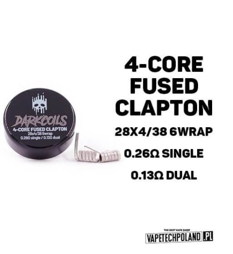 Grzałka DARK COILS - 4-CORE FUSED CLAPTON 0.13ohm (2szt) Grzałka DARK COILS - 4-CORE FUSED CLAPTON 0.13ohm (2szt)